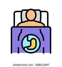 eating too much late in evening color icon vector. eating too much late in evening sign. isolated symbol illustration