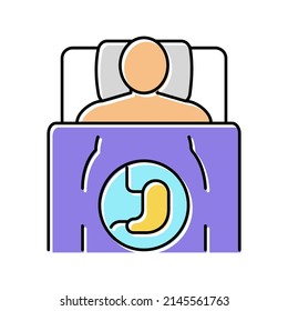 eating too much late in evening color icon vector. eating too much late in evening sign. isolated symbol illustration