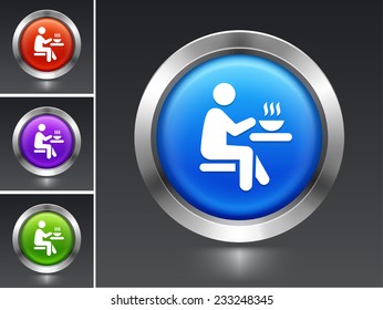 Eating on Blue Round Button