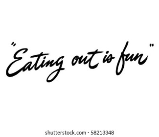 Eating Out Is Fun - Ad Header - Retro Clip Art