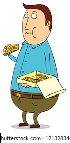 Eating pizza