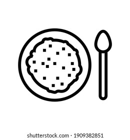 Essen von Probiotika Linie Symbol Vektor. das Probiotikzeichen zu essen. isoliertes Kontursymbol