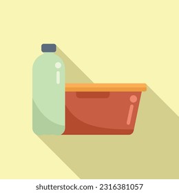 Eating product icon flat vector. School food. Container nutrition