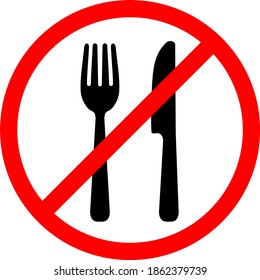 Eating prohibited icon mark illustration material