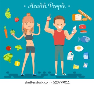 Eating Right Foods Goal Shapecharacter People Stock Vector (Royalty ...