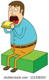 eating sandwich