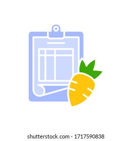 eating schedule for vegetables flat icon. This icon is suitable for your design needs such as brochures, presentation templates, invitations, announcements, etc.