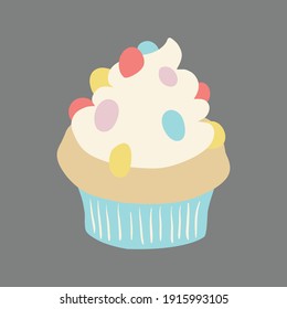 Eating sweet food. Vector element