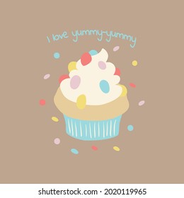 Comer comida dulce. Elemento vector