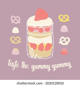 Comer comida dulce. Elemento vector