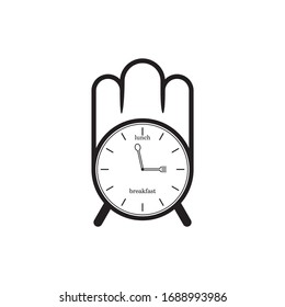 eating time alarm vector logo.Clean and simple design.