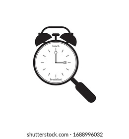 eating time alarm vector logo.Clean and simple design.
