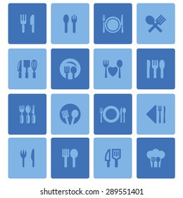 eating  tools instruments icon set