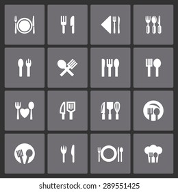 eating  tools instruments icon set