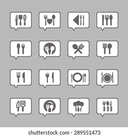 eating  tools instruments icon set