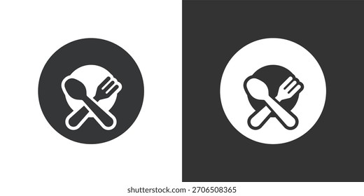 Icono de Utensilios de Comer. Icono de la serie de glifos sólidos