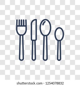 Eating utensils icon. Trendy linear Eating utensils logo concept on transparent background from Hotel and Restaurant collection