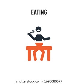 Eating vector icon on white background. Red and black colored Eating icon. Simple element illustration sign symbol EPS
