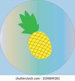 eating vitamin pineapple vector icon