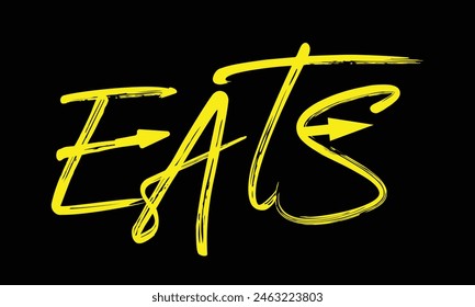 Eats typography vector design. isolated on black background.