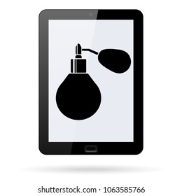 eau de toilette vector icon on a realistic tablet. Flat design style