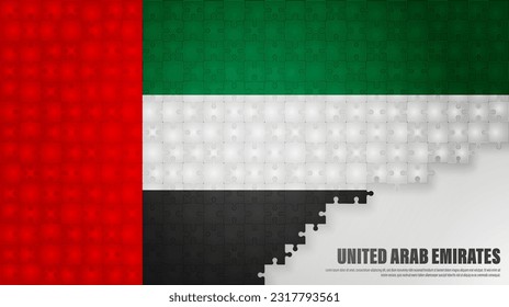 EAU jigsaw flag background. Element of impact for the use you want to make of it.