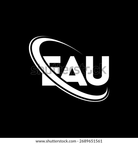 EAU logo. EAU letter. EAU letter logo design. Intitials EAU logo linked with circle and uppercase monogram logo. EAU-typography for technology, business and real estate brand.