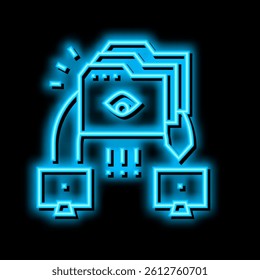 eavesdropping attacks neon light sign vector. eavesdropping attacks illustration