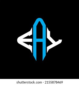 Diseño creativo del logotipo de la carta EAY con gráfico vectorial