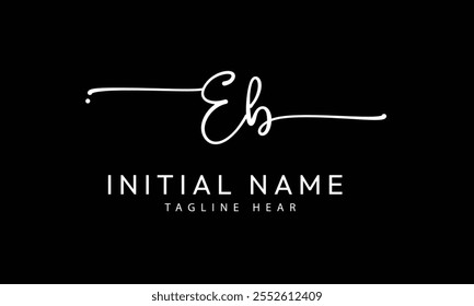 EB B E initial signature logo template vector