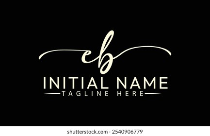 EB B A initial signature logo template vector