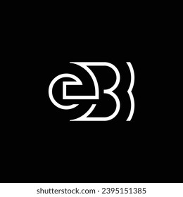 EB o BE carta abstracta sobresaliente negocio profesional impresionante marca artística empresa de diferentes colores ilustración diseño logotipo.