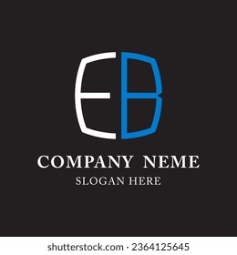 EB BE abstract monogram initial letter logo on black background. EB BE abstract monogram initial letter logo concept. EB letter logo design template.