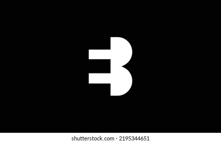 Ilustración vectorial de diseño de logotipo de letras EB BE. Logo de la carta creativa EB BE.