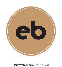 eb brown letters ,abstract background logo, design identity in circle, alphabet letter