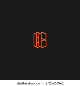 EB or CB lettering minimal logo vector icon