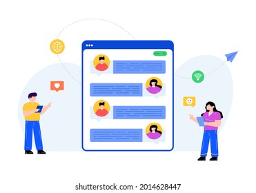 A eb chat flat illustration vector download 
