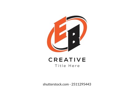 Logotipo creativo de la letra del EB con el área del círculo. Letra inicial EB enlazado círculo en mayúscula monograma logo. Diseño inicial del Vector del logotipo de la letra del EB.