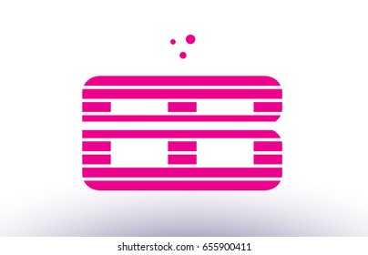eb e b alphabet letter logo pink purple line stripe company design template creative abstract vector