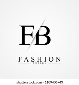 EB E B cutting and linked letter logo icon with paper cut in the middle. Creative monogram logo design. Fashion icon design template.