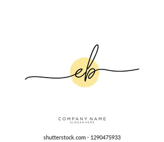 EB E B Initial handwriting logo template