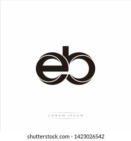 eb e b Initial Letter Split Lowercase Modern Monogram linked outline rounded logo