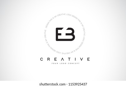 EB E B Logo Design with Black and White Creative Icon Text Letter Vector.