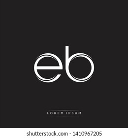 Eb E B Logo Initial Letter Split Lowercase Monogram Logo White