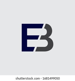 EB,  E and B, Uppercase Letter Initial flat and clean Logo Design Template Vector Illustration