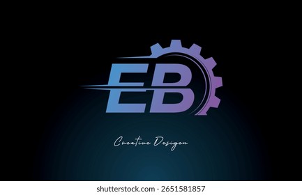 EB Gear Fusion Logo – Industrial Tech-Inspired Letter mark Futuristic Industrial Letter Mark Design for Technology and Engineering Brands.