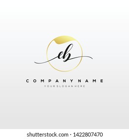 EB handwriting initial logo template vector.