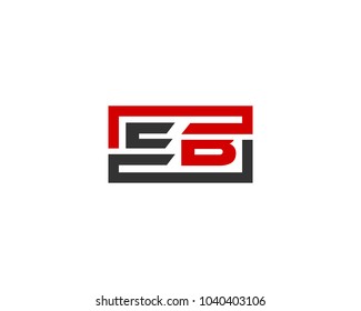 EB initial box letter logo template vector