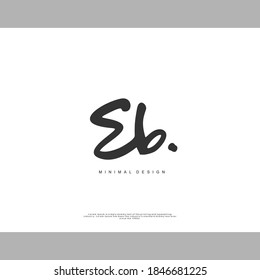 EB Initial handwriting or handwritten logo for identity. Logo with signature and hand drawn style.