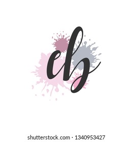 EB  Initial Handwriting logo template vector